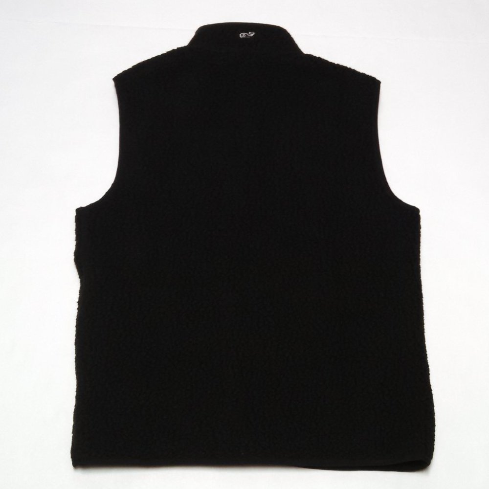 Vineyard Vines Sherpa Fleece Vest Full Zip Black - Picture 6 of 7